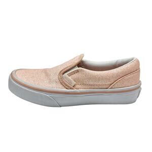 Vans Pink Apricot Nectar Glitter Classic Slip On Skate Sneaker
